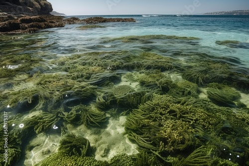 The Mediterranean sea algae is called Acetabularia mediterranea. Generative AI photo