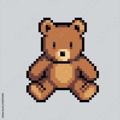 Pixel art illustration teddy bear. Pixelated teddy bear. cute teddy bear doll pixelated
for the pixel art game and icon for website and video game. old school retro.