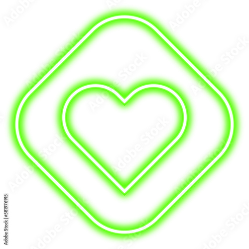 line heart cube neon glow line png © abdelkabir