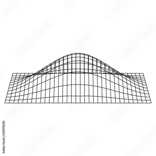 Wireframe futuristic fence isolated on white
