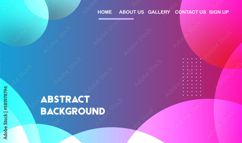 Gradient abstract landing page design