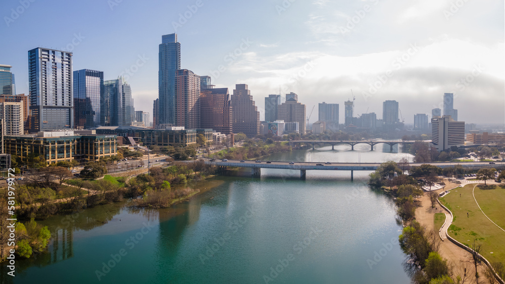 Austin, Texas. Morning skyline panoramic view.
