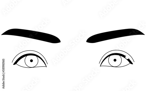 医療イラスト、眼病・ものもらい（外麦粒腫）の線画イラスト