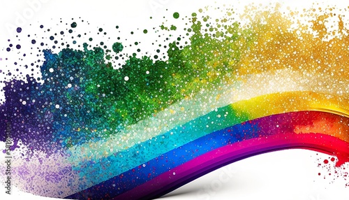 Sparkling, glittery, shimmering rainbow glitter textured background or backdrop (generative AI)