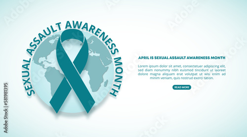 Sexual assault awareness month with a cutting paper and the earth