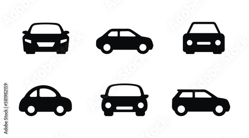 Car set icon isolated on white background