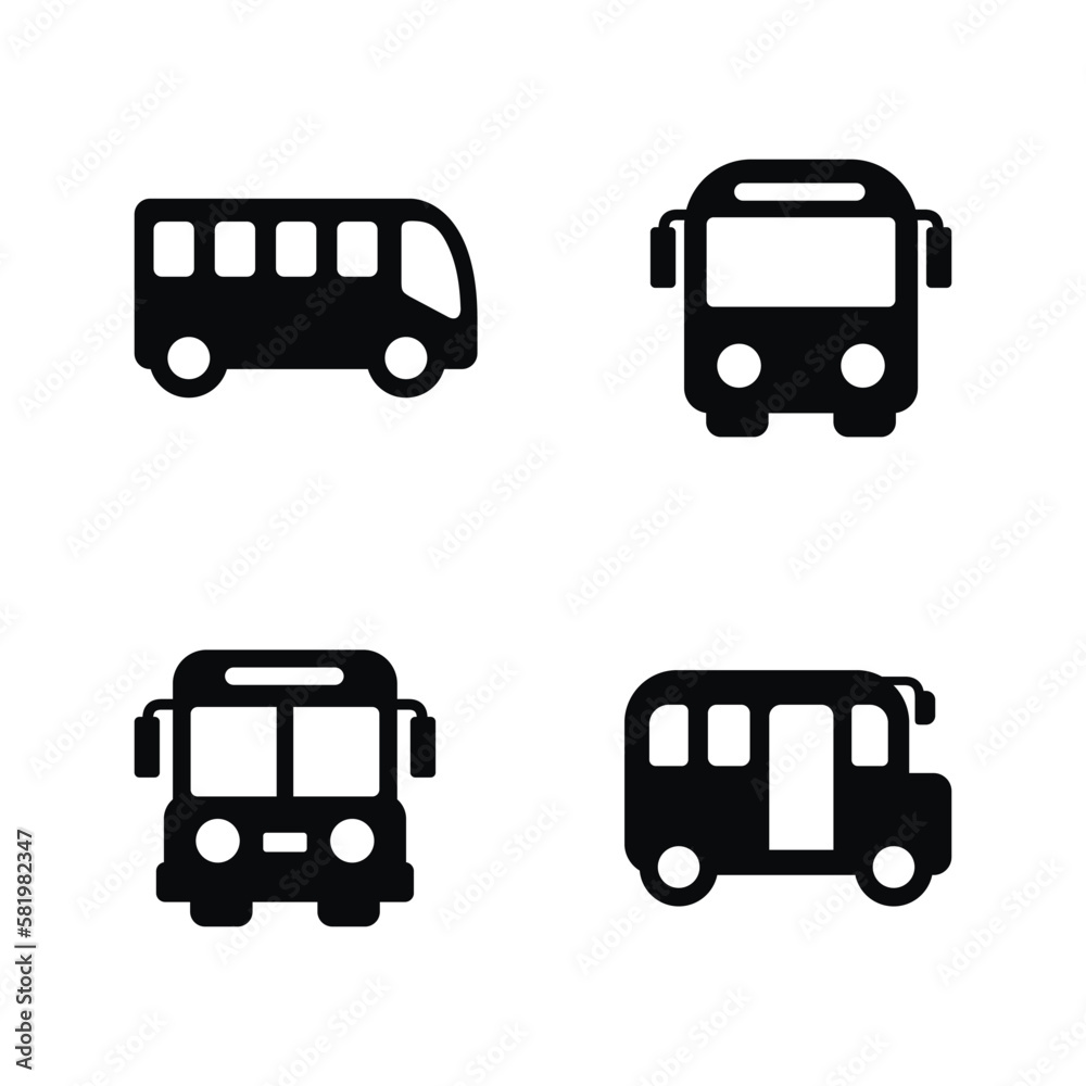 Bus set icon isolated on white background Bus set icon isolated on white background
