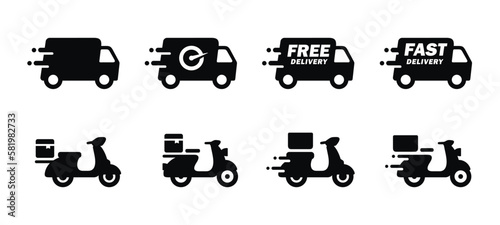Delivery set icon isolated on white background