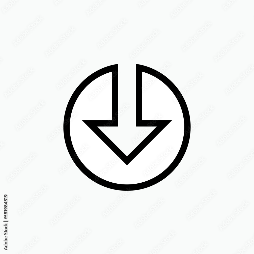 Save Icon - Vector. Down Arrow Symbol for Design, Presentation, Website or Apps Elements. Save Icon - Vector. Down Arrow Symbol for Design, Presentation, Website or Apps Elements.