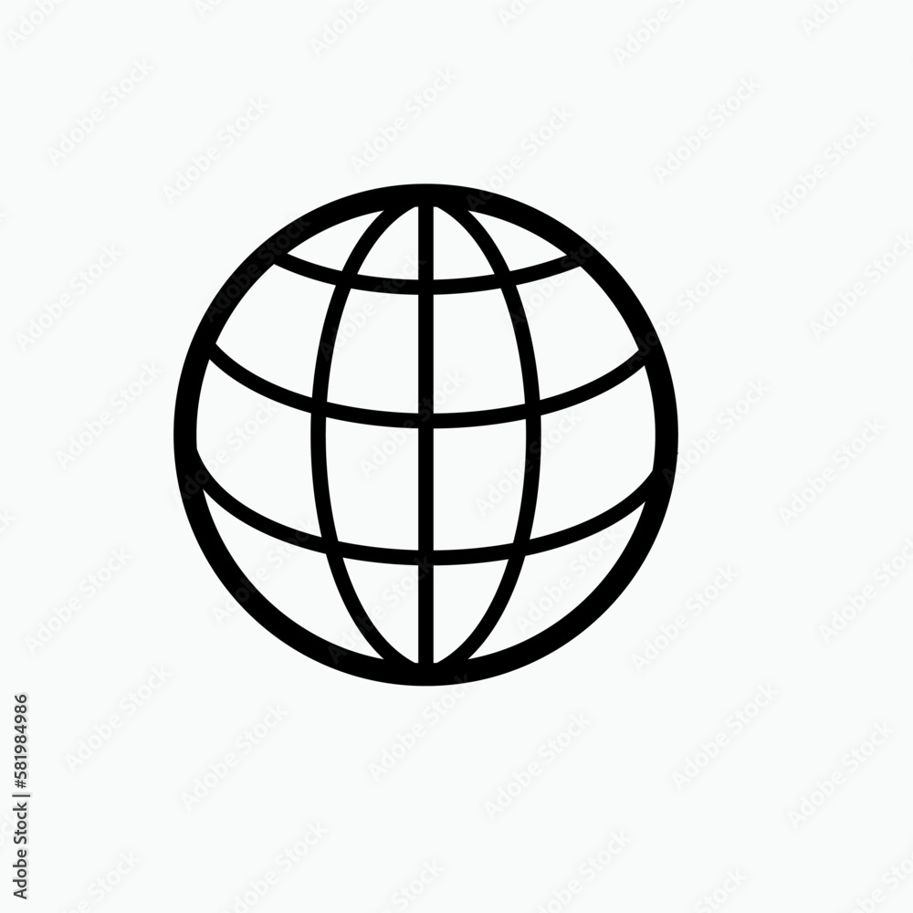 Globe Icon - Vector, Sign and Symbol for Design, Presentation, Website or Apps Elements Globe Icon - Vector, Sign and Symbol for Design, Presentation, Website or Apps Elements