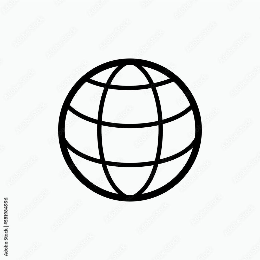 Globe Icon - Vector, Sign and Symbol for Design, Presentation, Website or Apps Elements Globe Icon - Vector, Sign and Symbol for Design, Presentation, Website or Apps Elements