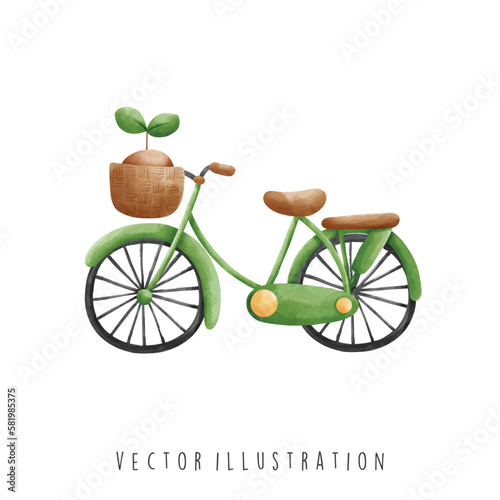 bicycle with green leaf