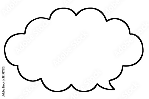 シンプルな雲の吹き出しのアイコン　内外透過