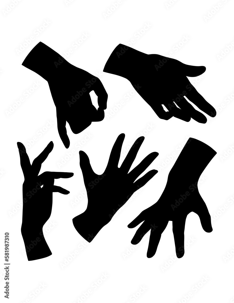 hand sign and symbol black silhouette hand sign and symbol black silhouette
