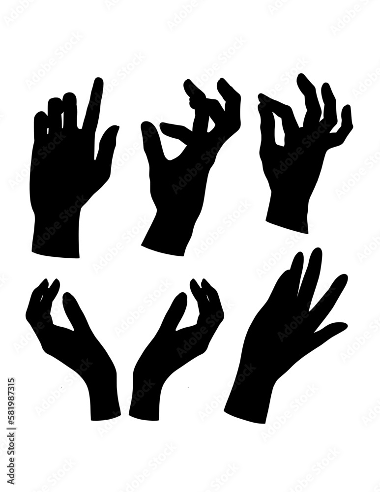 hand sign and symbol black silhouette hand sign and symbol black silhouette