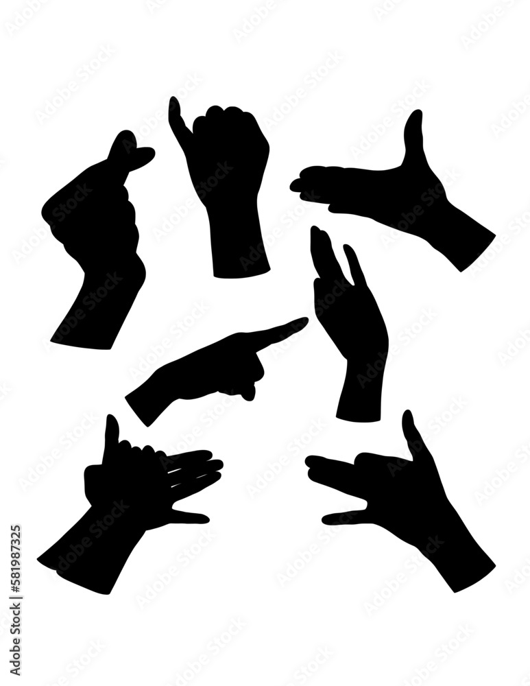 hand sign and symbol black silhouette hand sign and symbol black silhouette