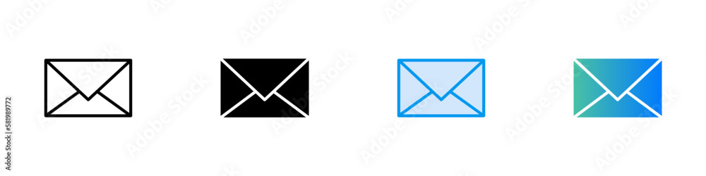 envelope icon. vector illustration of envelope in various style envelope icon. vector illustration of envelope in various style