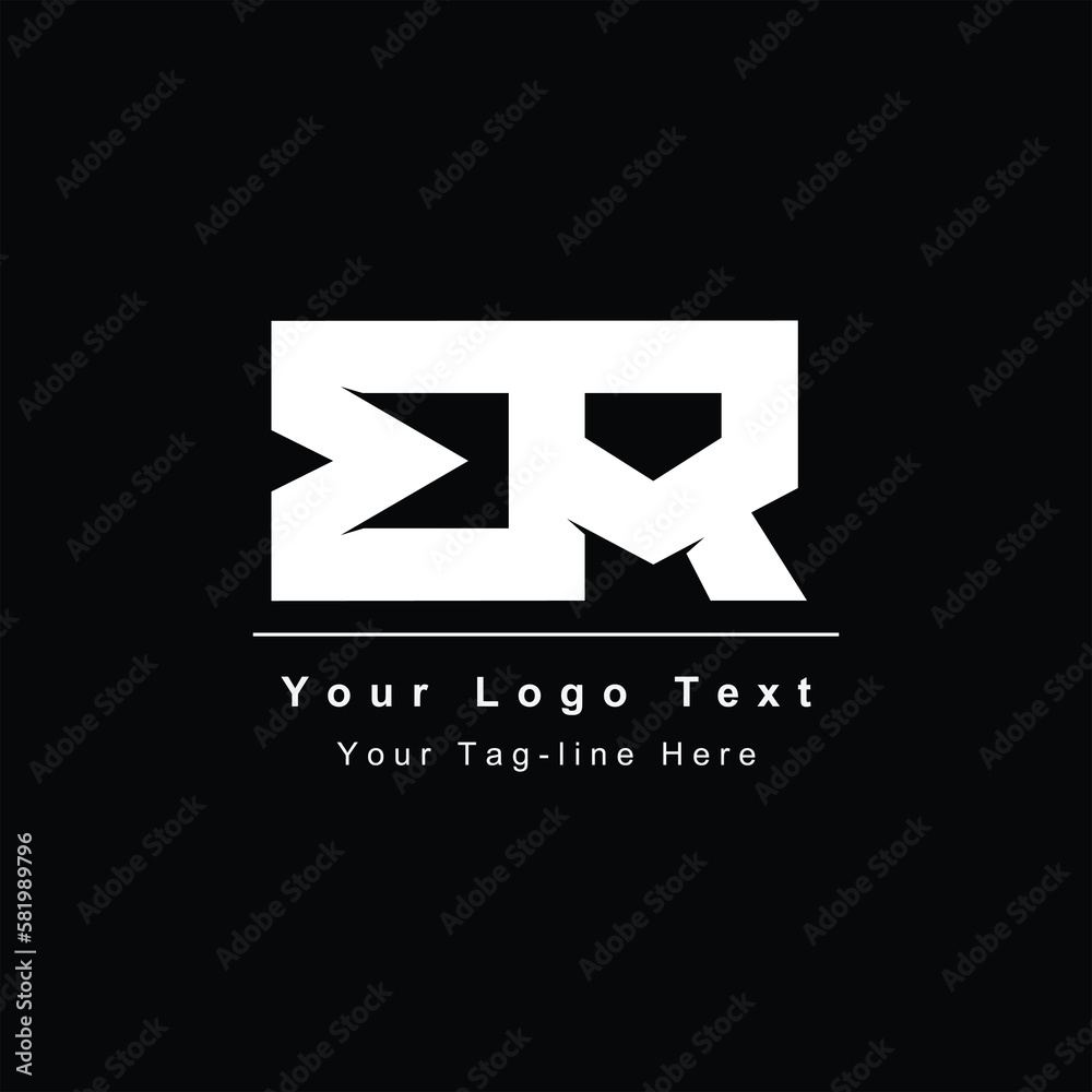 Naklejka premium BR or RB logo initial design elegant symbol