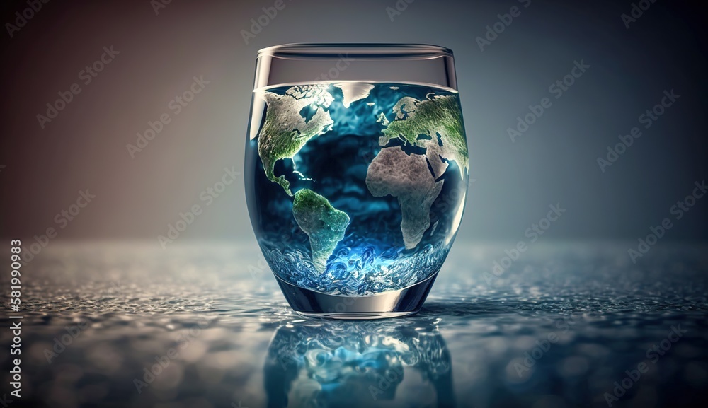 planet earth in the form of a water drop, water day, generative AI planet earth in the form of a water drop, water day, generative AI