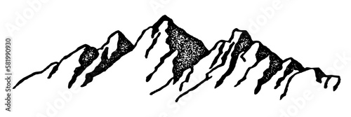 Mountain ranges, vector background, minimalism, imitation pencil drawing