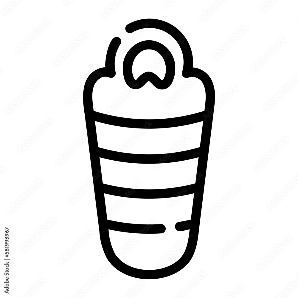 sleeping bag line icon