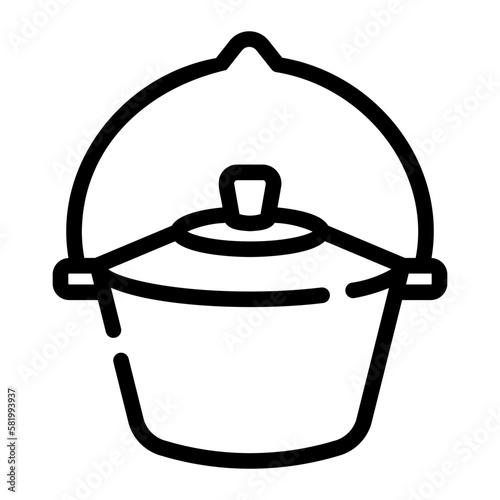 cooking pot line icon