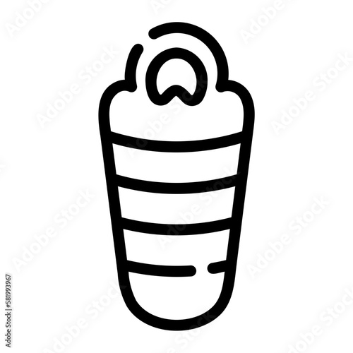 sleeping bag line icon