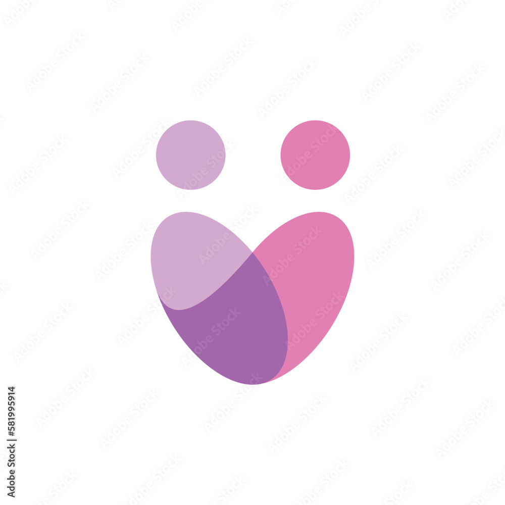 Abstract people colorful logo icon design minimal style illustration and Family teamwork coworking emblem sign symbol.