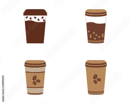collection of paper coffee cup illustrations
