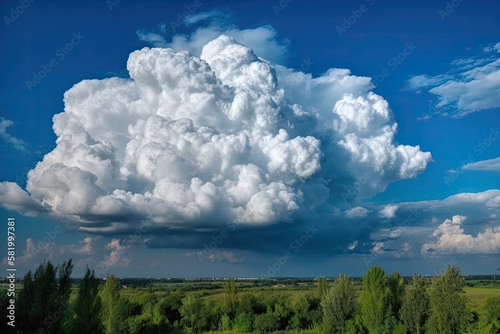 Beautiful White Clouds in Blue Sky. Generative AI Beautiful White Clouds in Blue Sky. Generative AI
