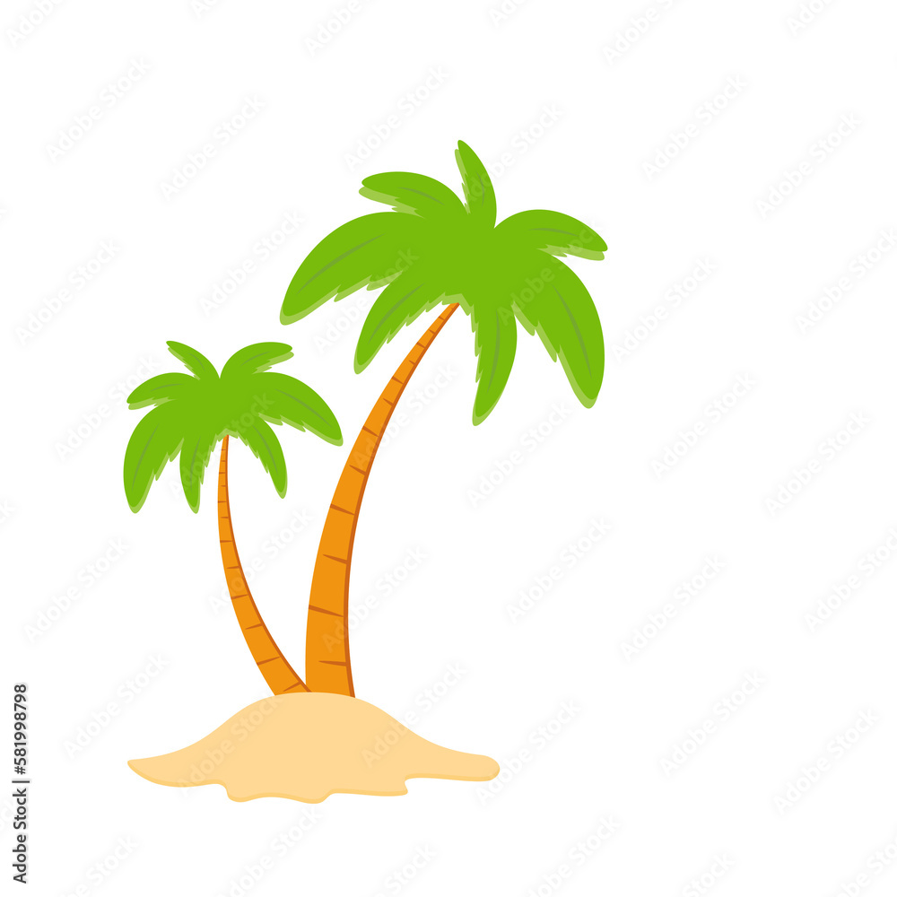 Obraz premium Beach coconut tree, seaside palm tree, coconut tree or island palm tree.