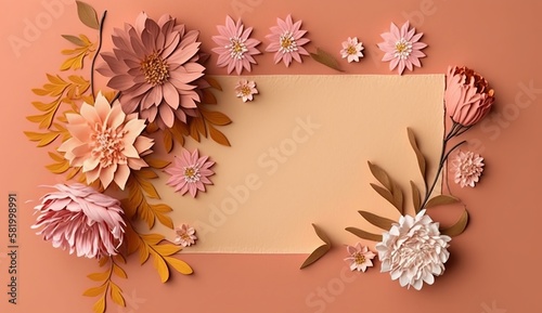 Beautiful composition of spring flowers for mothers day with copy space for text  Generative ai