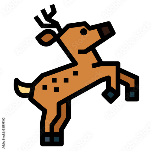 deer filled outline icon style