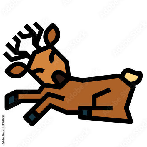 deer filled outline icon style