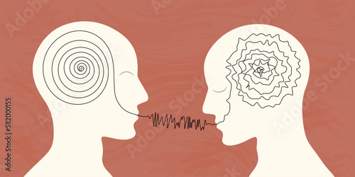 Mental health, illness, brain development, medical treatment concept, therapist treat patient illnesses by psycho therapy, vector illustration