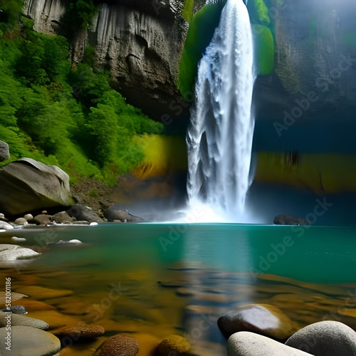 waterfall in the mountains