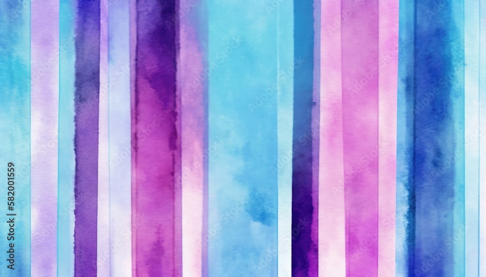 Watercolor Stripes Blue and Violet. Generative AI. Watercolor Stripes Blue and Violet. Generative AI.