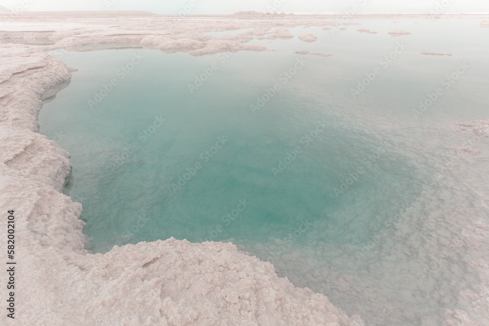 Salty bottom of the Dead Sea