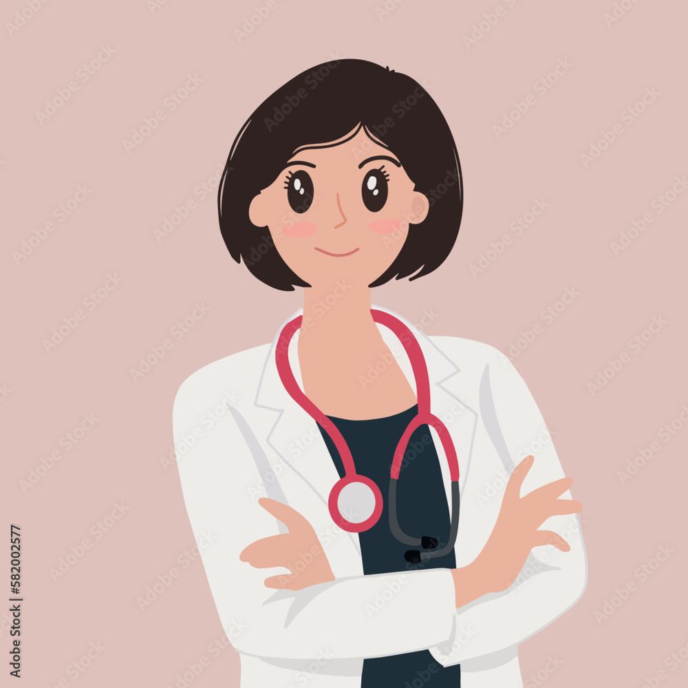 Doctor woman in medical suit with stethoscope image vector illustration Doctor woman in medical suit with stethoscope image vector illustration