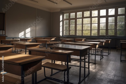class room without students. Generative AI