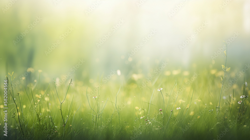 green grass meadow background, Generative AI