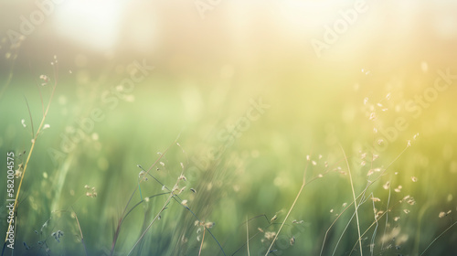 green grass and sun wallpaper, Generative AI