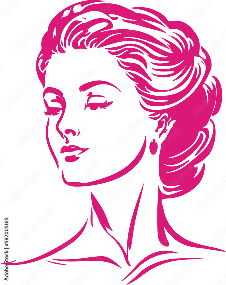 Beautiful Girl Logo for Beauty Cosmetics or Skin Product