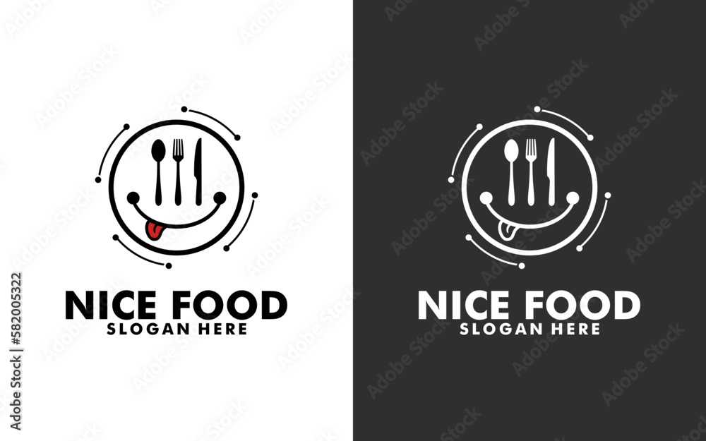 nice food logo vector , food emblem for cafe, restaurant, street food and other