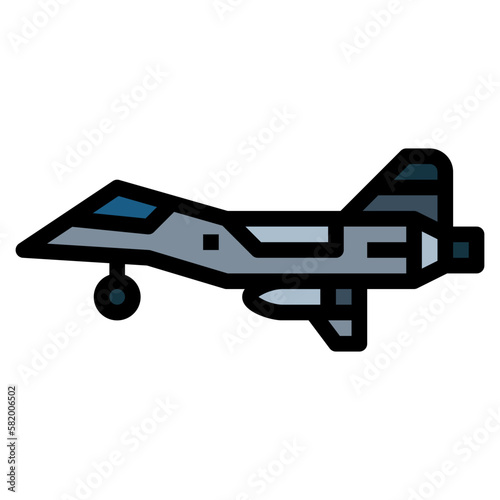 fighter jet filled outline icon style