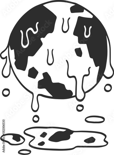 earth melting illustration.