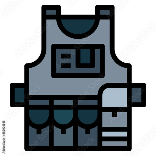 soldier vest filled outline icon style