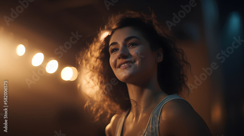 Wallpaper Mural Excited woman moving her body in a fun dance training Torontodigital.ca