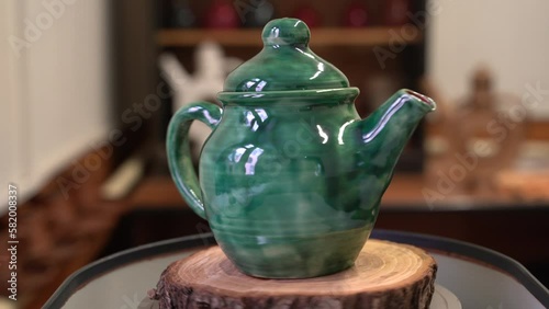 Ceramics, a ceramic product made with their own hands on a potter's wheel, a mug.
