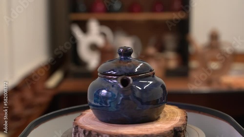 Ceramics, a ceramic product made with their own hands on a potter's wheel, a mug.